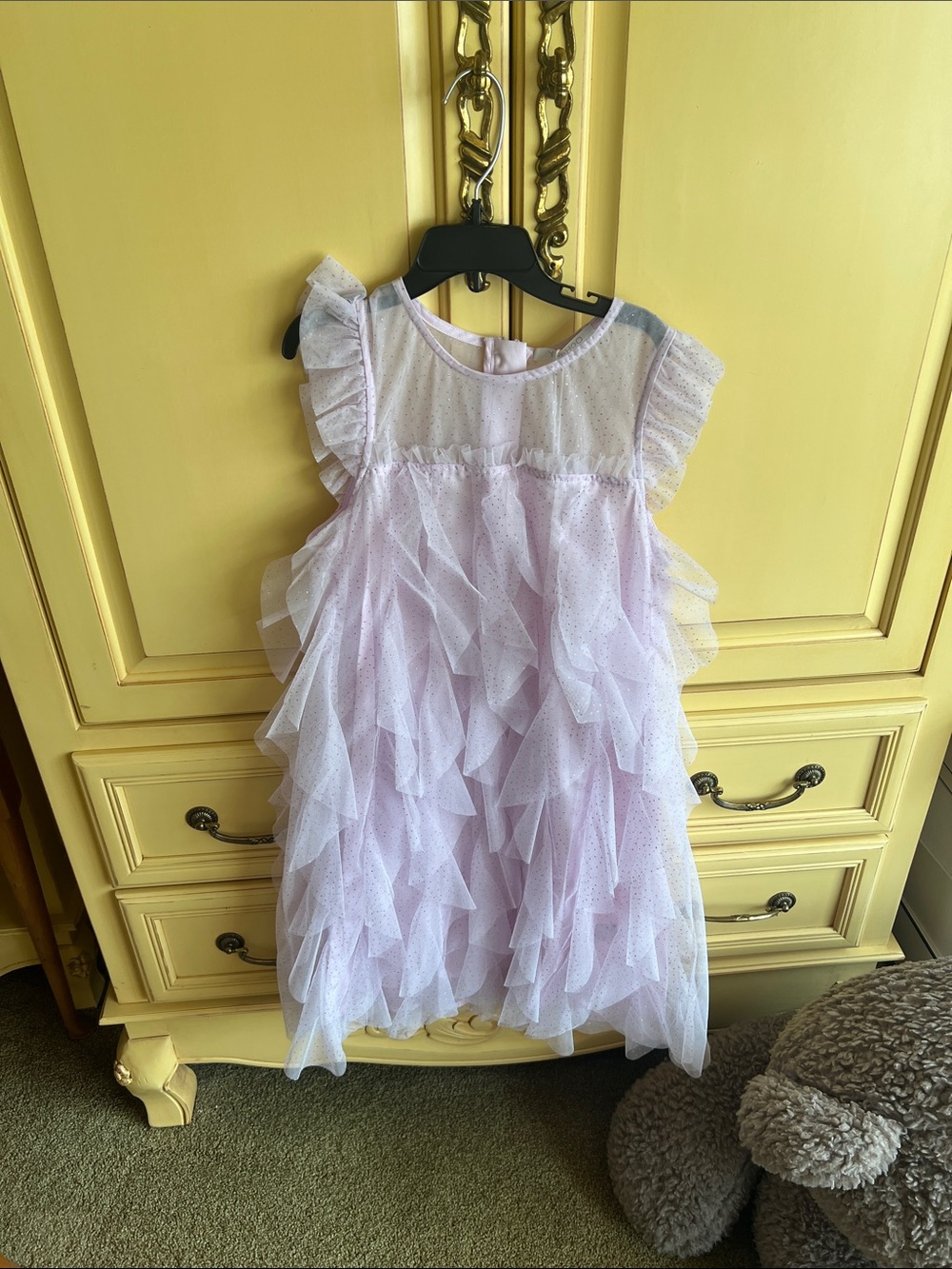 Girls' Pale Pink Ruffle Tulle Party Dress